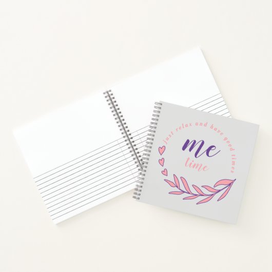 Gewoon ontspannen en een goede me-time cirkel cita notitieboek (Binnen)