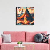 Gewoon Ontspannen | Kampeer thema | Digitale Kuns Canvas Afdruk (Insitu (Woonkamer))