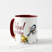 Gewoon Ontspannen/Vogel Modern Mok (Voorkant links)