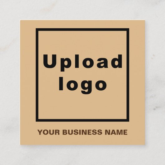 Gewoon ontwerp op de voorkant van licht bruin vierkante visitekaartje (Achterkant)