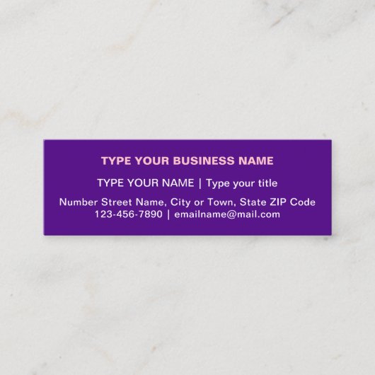 Gewoon ontwerp van teksten aan de voorzijde van Pa Mini Visitekaartje (Voorkant)