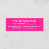 Gewoon ontwerp van teksten aan de voorzijde van ro mini visitekaartje (Voorkant)