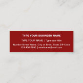 Gewoon ontwerp van teksten aan de voorzijde van ro mini visitekaartje (Voorkant)