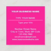 Gewoon ontwerp van teksten aan de voorzijde van ro vierkante visitekaartje (Voorkant)