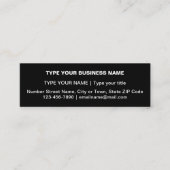 Gewoon ontwerp van teksten aan de voorzijde van zw mini visitekaartje (Voorkant)