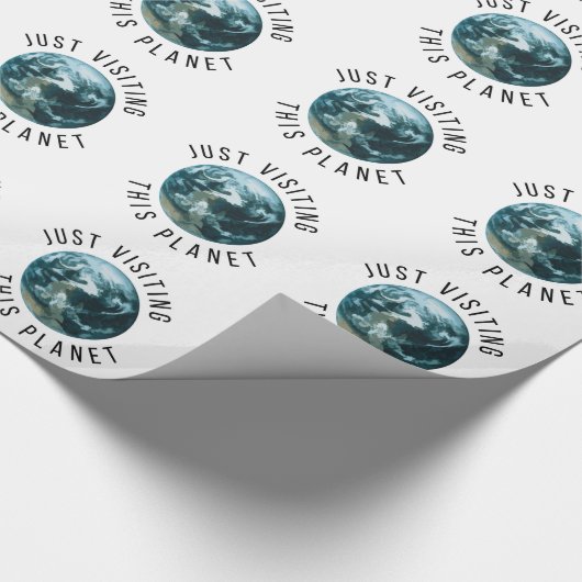 Gewoon op bezoek bij deze planeet cadeaupapier (Hoek)