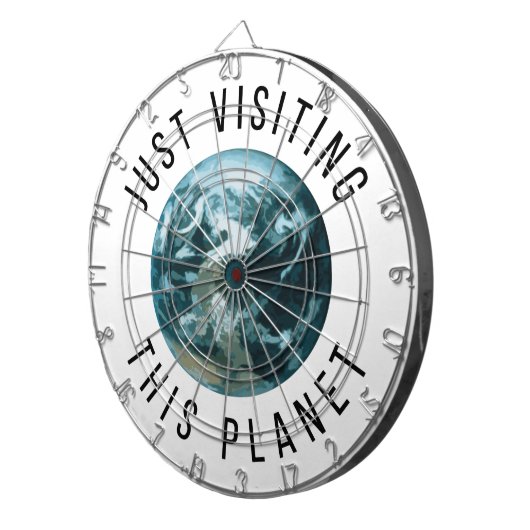 Gewoon op bezoek bij deze planeet dartbord (Voorkant Rechts)
