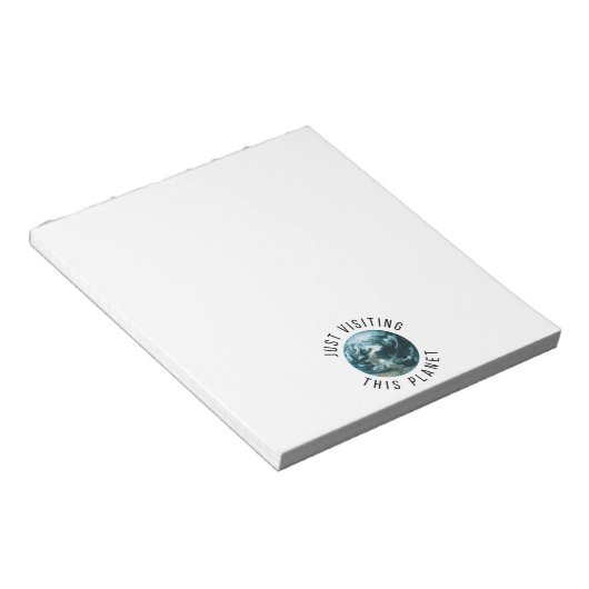 Gewoon op bezoek bij deze planeet notitieblok (Schuin)