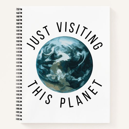 Gewoon op bezoek bij deze planeet notitieboek (Voorkant)