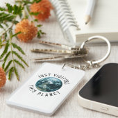 Gewoon op bezoek bij deze planeet sleutelhanger (Voorkant Rechts)