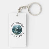 Gewoon op bezoek bij deze planeet sleutelhanger (achterkant)