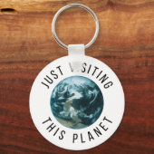 Gewoon op bezoek bij deze planeet sleutelhanger (Voorkant)