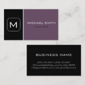 Gewoon Paars en zwart elegant professioneel modern Visitekaartje (Voorkant / Achterkant)