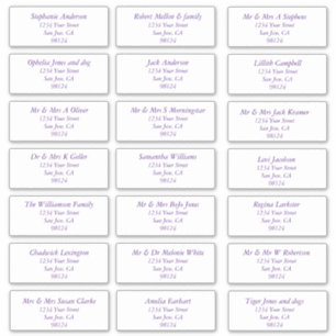 Gewoon Paarse Adresetiketten voor tekstontvangers Sticker