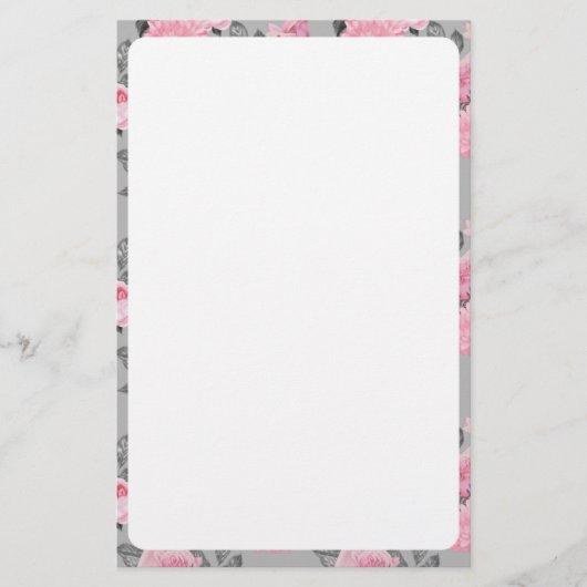 Gewoon papier met een florale rand (Voorkant)