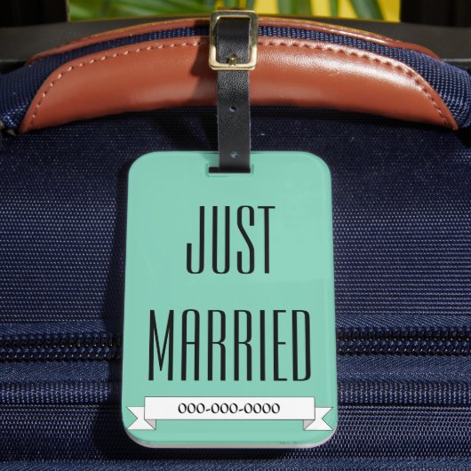Gewoon Pas getrouwd Honeymoon Bagagelabel (Voorkant Insitu 2)