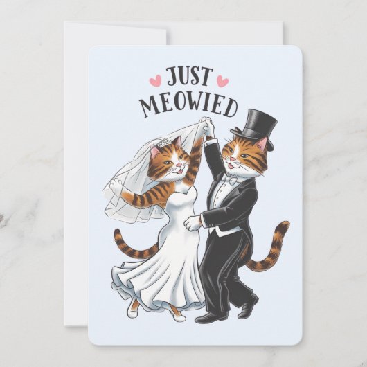 Gewoon Pas Getrouwde Koppels Kat Grappig Huwelijk Feestdagenkaart (Voorkant)