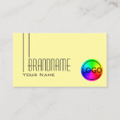 Gewoon pasta-geel met Logo Professional Modern Visitekaartje (Voorkant)