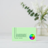 Gewoon pastel groen met Logo Professional Modern Visitekaartje (Staand voorkant)