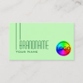 Gewoon pastel groen met Logo Professional Modern Visitekaartje (Voorkant)