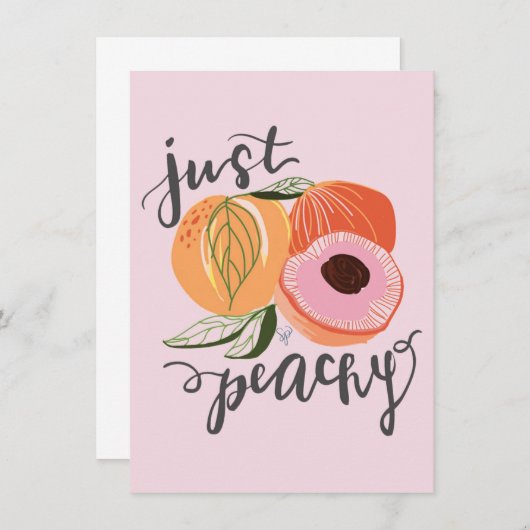 Gewoon Peachy - Dank je wel Bedankkaart (Voorkant / Achterkant)