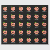 Gewoon Peachy Funny Peach Pun Dark BG Cadeaupapier (Vlak)