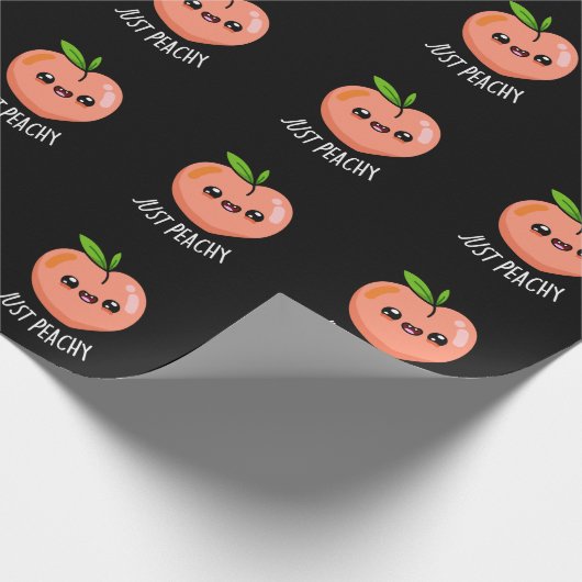 Gewoon Peachy Funny Peach Pun Dark BG Cadeaupapier (Hoek)