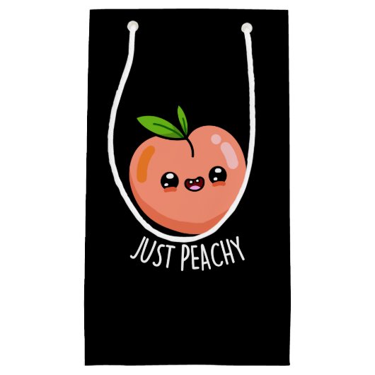 Gewoon Peachy Funny Peach Pun Dark BG Klein Cadeauzakje (Voorkant)