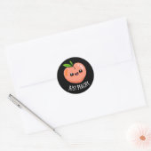 Gewoon Peachy Funny Peach Pun Dark BG Ronde Sticker (Envelop)