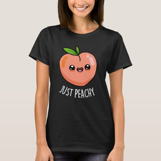 Gewoon Peachy Funny Peach Pun Dark BG T-shirt (Voorkant)