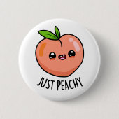 Gewoon Peachy Funny Peach Pun Ronde Button 5,7 Cm (Voorkant)