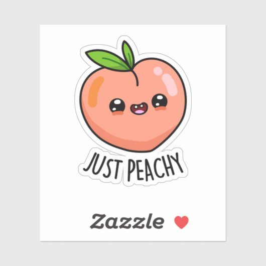Gewoon Peachy Funny Peach Pun Sticker (Vel)