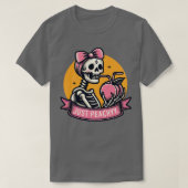 Gewoon Peachy Funny Skeleton Vrouwen Zomer Fruit T-shirt (Design voorkant)