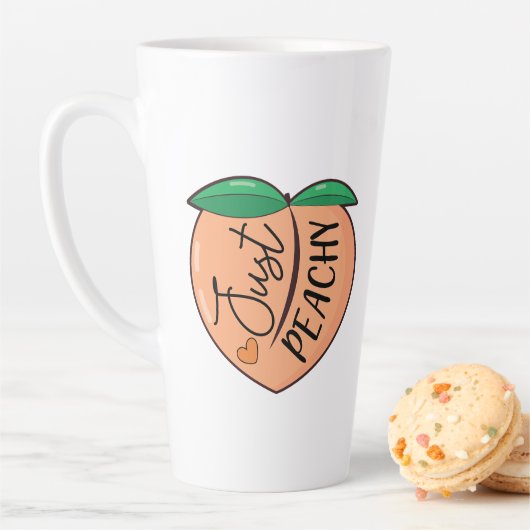 Gewoon peachy grappig latte mok (In situ)