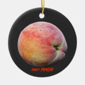 Gewoon Peachy Jersey Peach aangepaste tekst Keramisch Ornament (Voorkant)