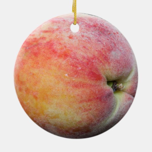 Gewoon Peachy Jersey Peach aangepaste tekst Keramisch Ornament (Achterkant)