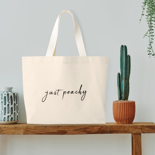 Gewoon Peachy | Modern minimalistisch geluid Grote Tote Bag