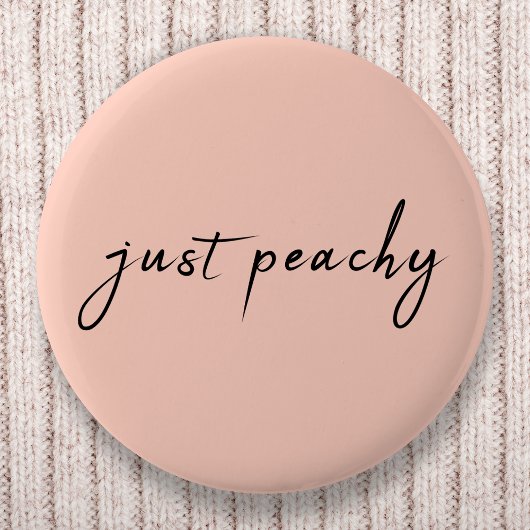 Gewoon Peachy | Modern minimalistisch geluid Ronde Button 5,7 Cm