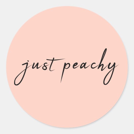 Gewoon Peachy | Modern minimalistisch geluid Ronde Sticker (Voorkant)