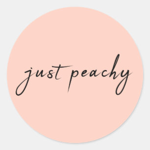 Gewoon Peachy Modern minimalistisch geluid Ronde Sticker