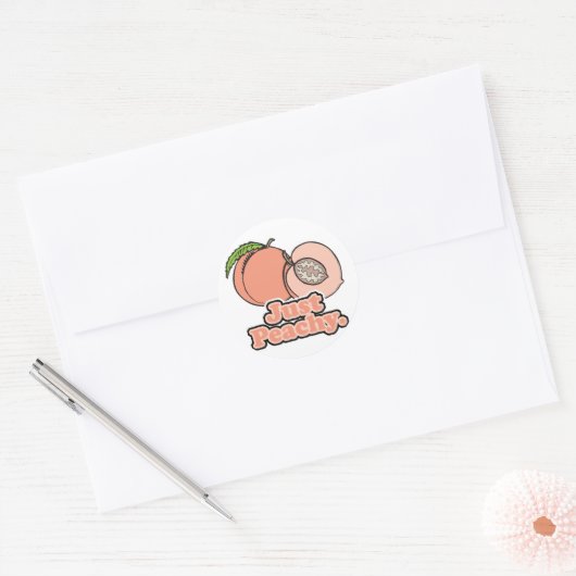 Gewoon Peachy Peach Ronde Sticker (Envelop)