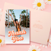 Gewoon Peachy Retro Afstuderen Bedankkaart