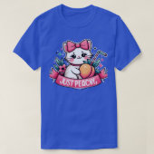 Gewoon Peachy Retro Kat Perziken Zomer Fruit T-shirt (Design voorkant)