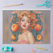 Gewoon Peachy  Retro Vrouw Decoupage Papier (Craft)