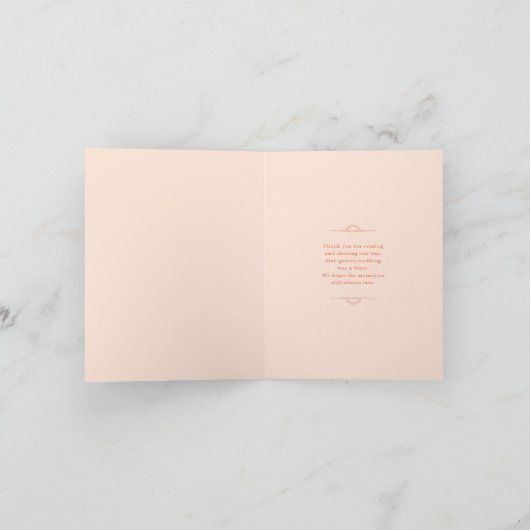 Gewoon Peachy Retro Wedding Bedankt (Binnen)