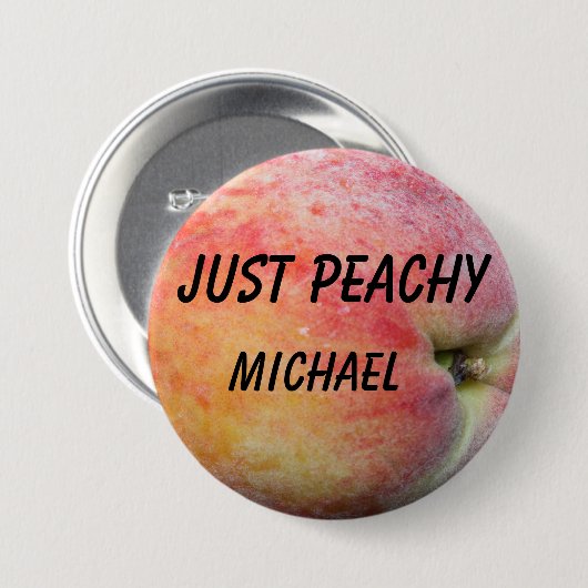 Gewoon Peachy Ronde Button 7,6 Cm (Voorkant /achterkant)