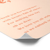 Gewoon Peachy Wedding Bedankt voor je inschrijving Poster (Hoek)