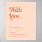 Gewoon Peachy Wedding Bedankt voor je inschrijving Poster (Voorkant)