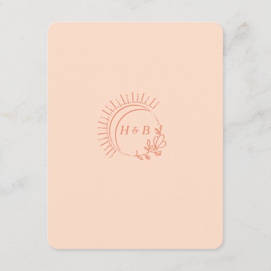 Gewoon Peachy Wedding Eclosure Informatiekaartje (Achterkant)