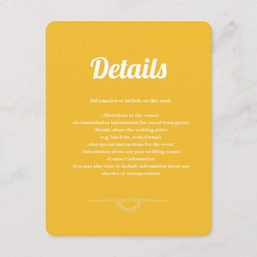 Gewoon Peachy Wedding Eclosure Informatiekaartje (Voorkant)